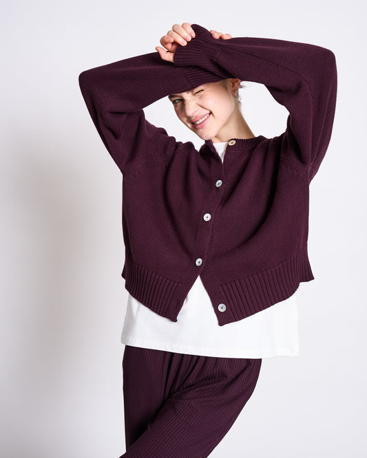 JAN|N JUNE SIVIA Cardigan, cherry lacquer