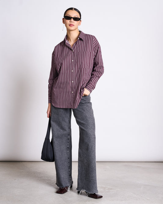 JAN|N JUNE MAMRO Bluse, cherry lacquer/ white