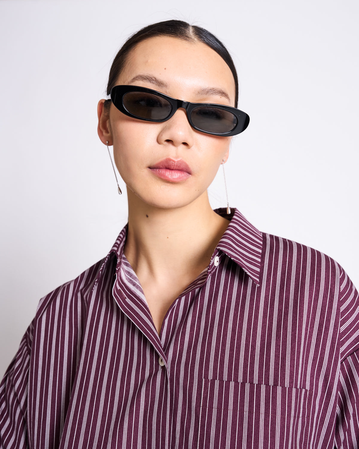 JAN|N JUNE MAMRO Bluse, cherry lacquer/ white