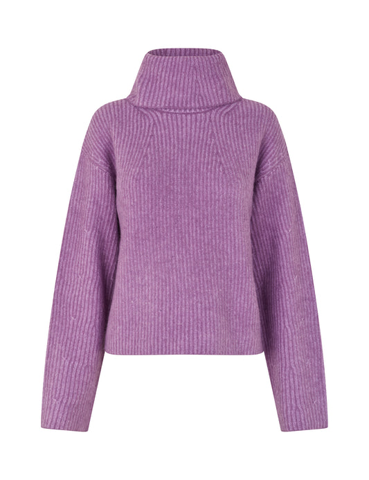 MBYM KEMINA Rollkragenpullover, gentle violet stripe