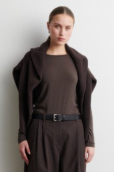 SECOND FEMALE MATIMA Longsleeve, dark brown