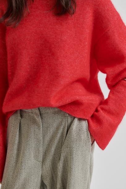 SECOND FEMALE BROOK KNIT DROP SHOULDER Pullover, goji berry