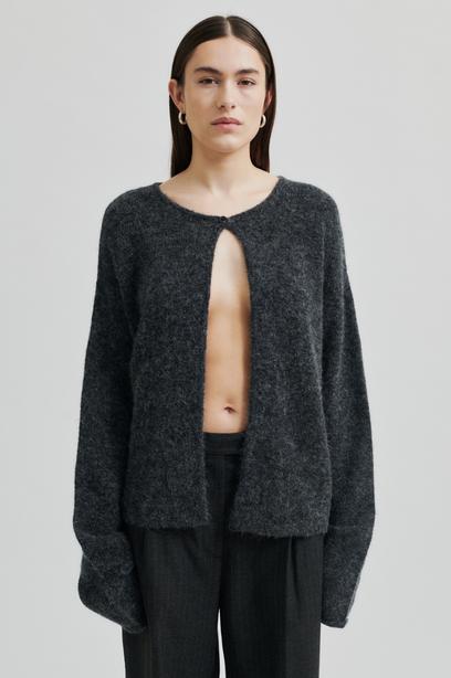 SECOND FEMALE AINA Cardigan, dunkelgrau