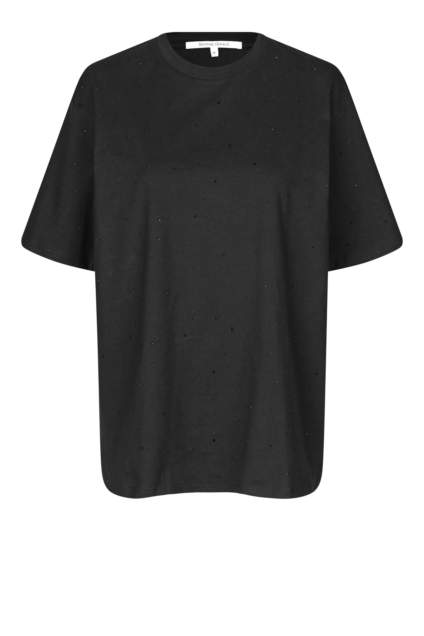 SECOND FEMALE GHITA GLITTER T-Shirt, schwarz