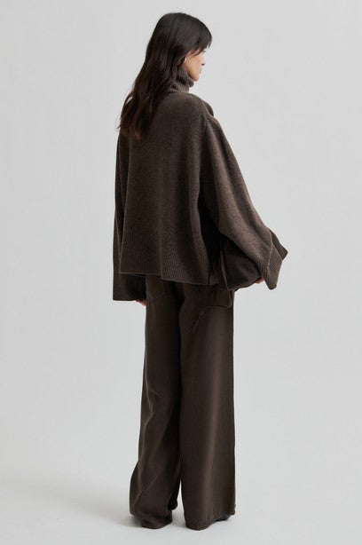 SECOND FEMALE ALPHA Rollkragenpullover, dark brown melange