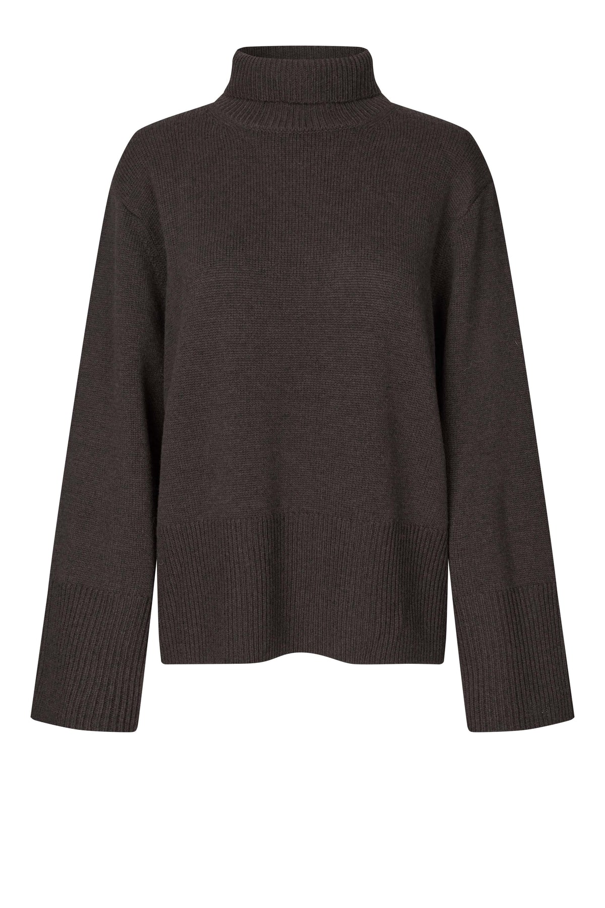 SECOND FEMALE ALPHA Rollkragenpullover, dark brown melange