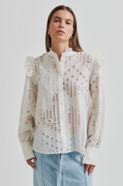 SECOND FEMALE NETE Bluse, beige