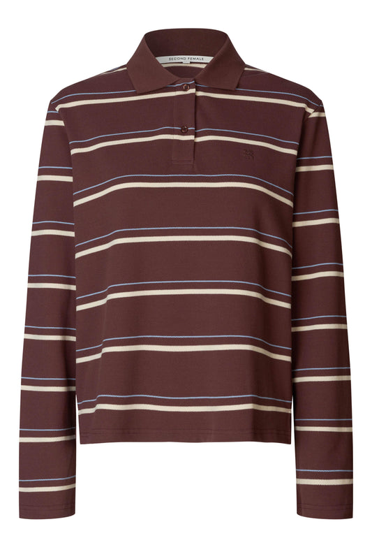SECOND FEMALE LOVELLA POLO Longsleeve, braun
