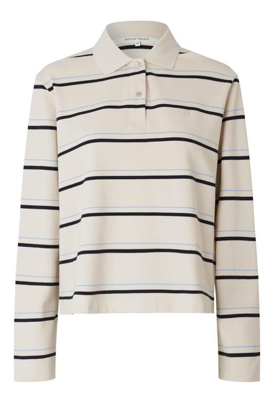 SECOND FEMALE LOVELLA POLO Longsleeve, beige