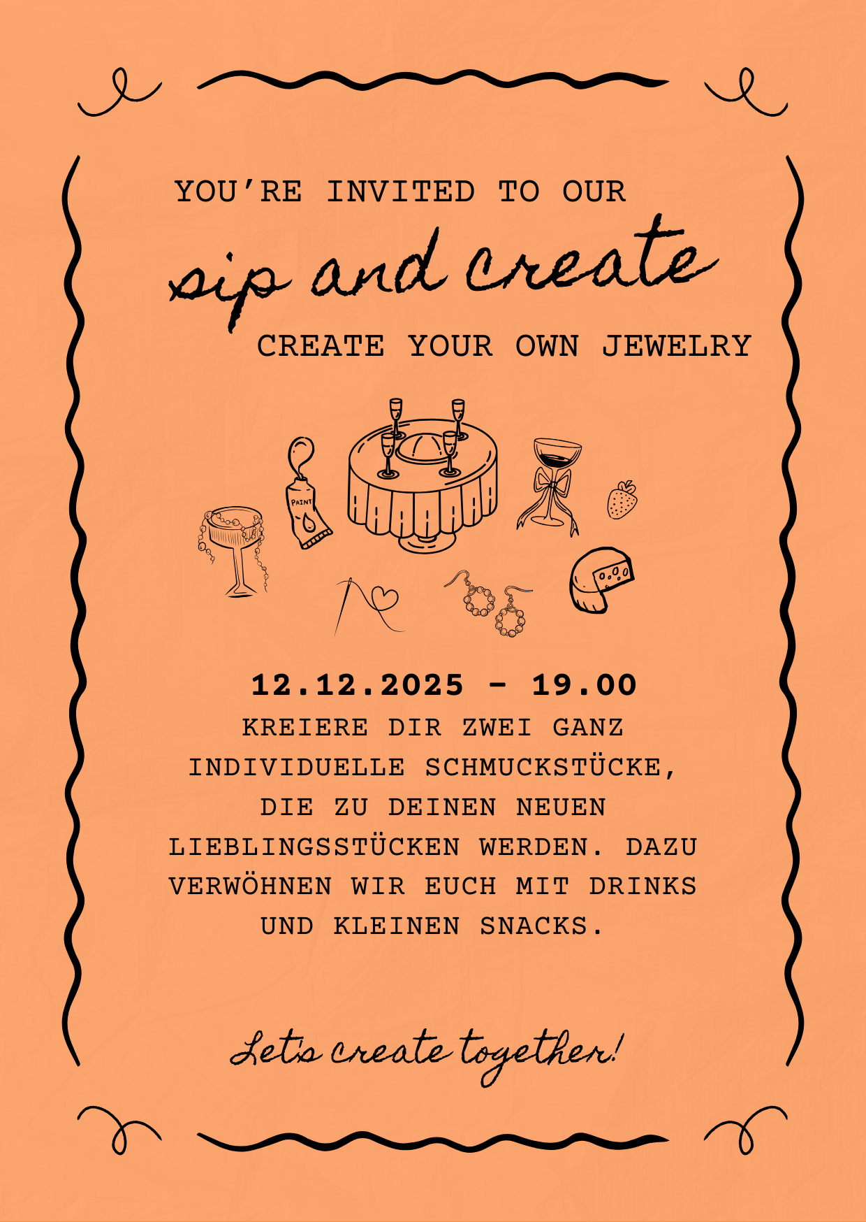 12.12.2025 19.00h SIP & CREATE - create your own jewelry