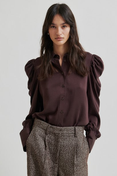 SECOND FEMALE SAMANTA Bluse, chocolate plum