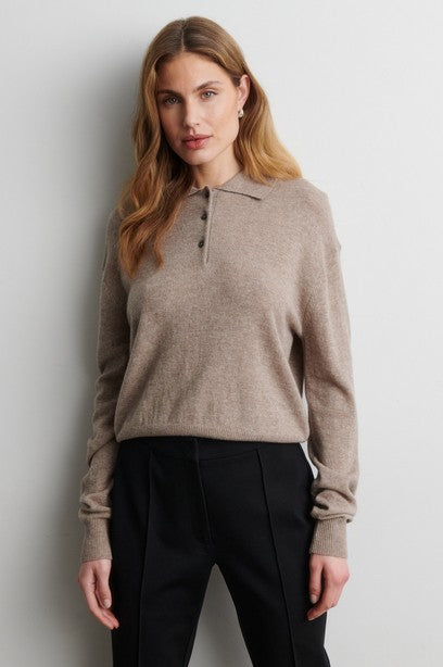 SECOND FEMALE LONGO Pullover, mid brown melange