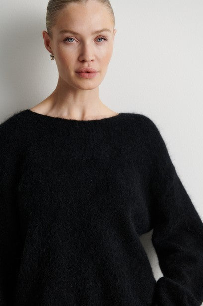 SECOND FEMALE BROOK KNIT LACE Pullover, schwarz