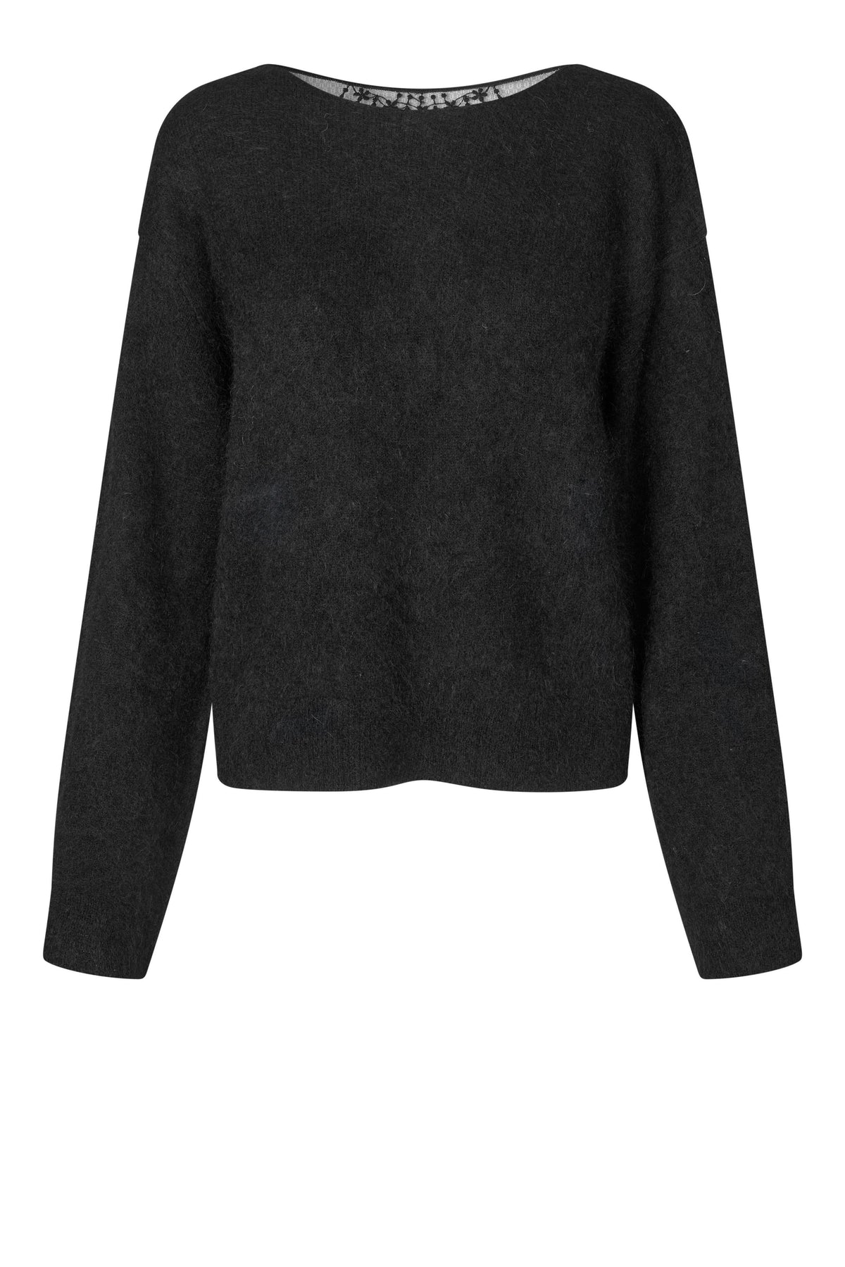 SECOND FEMALE BROOK KNIT LACE Pullover, schwarz