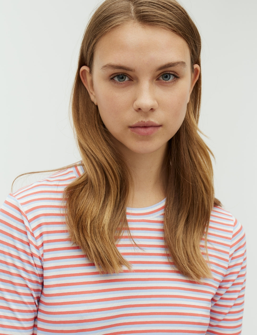 MBYM CHRISTINA Longsleeve, hellblau rot gestreift