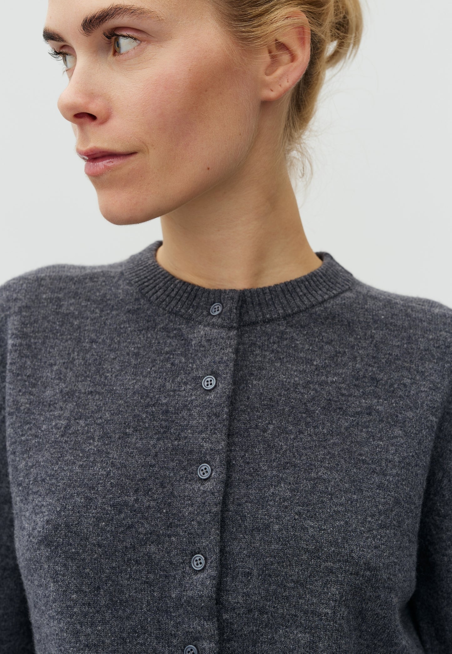 MBYM AVERIE Cardigan, dark grey melange