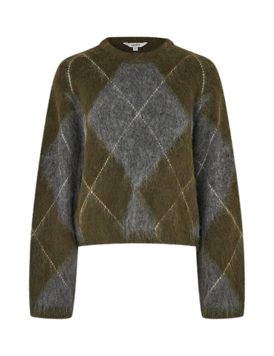 MBYM ZELIE Pullover, argyle olive