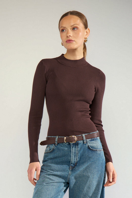 NÜMPH NUBIA Pullover, black coffee