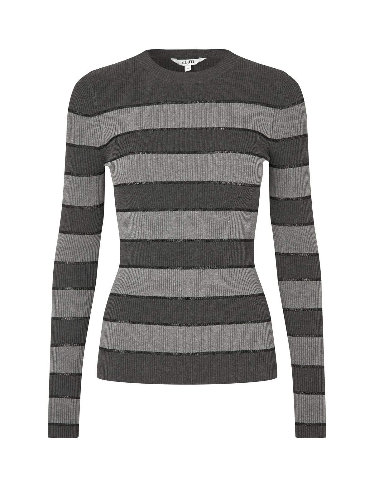 MBYM TURBANOVA Longsleeve, grey melange black stripe