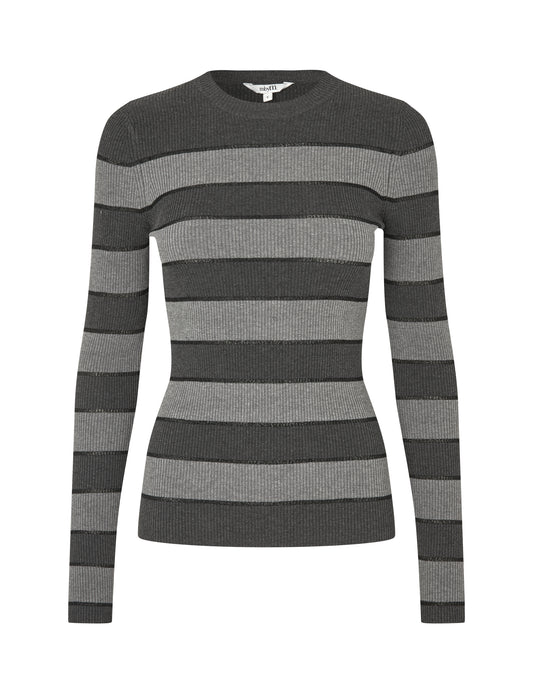 MBYM TURBANOVA Longsleeve, grey melange black stripe