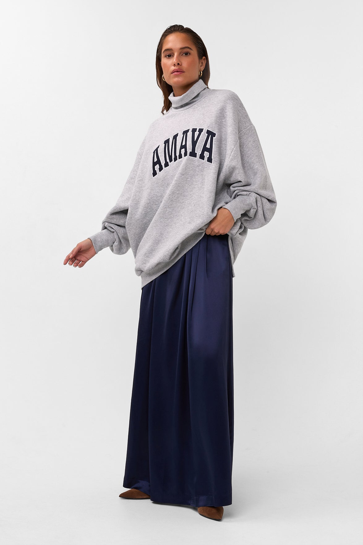 AMAYA AMSTERDAM AMAYA Rollkragenpullover, grau