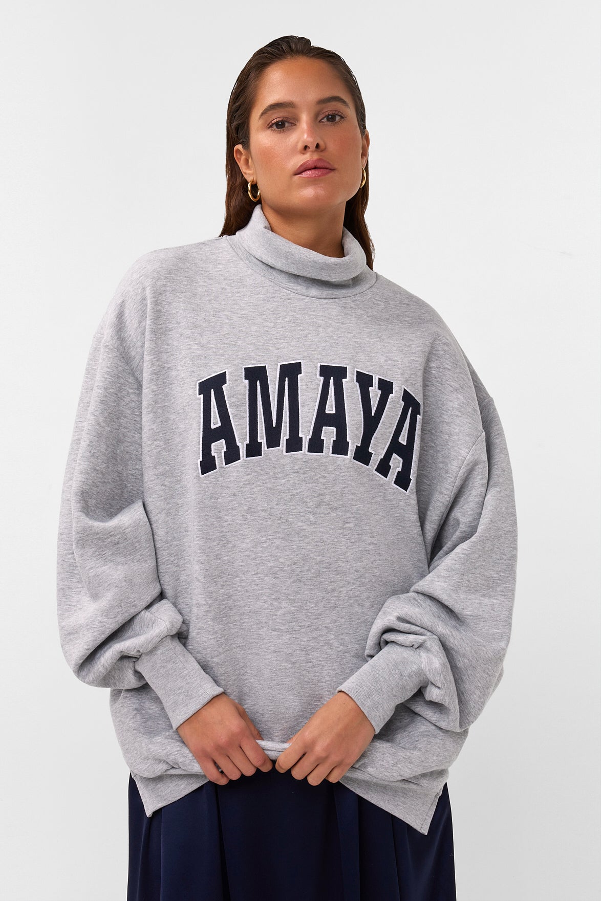 AMAYA AMSTERDAM AMAYA Rollkragenpullover, grau