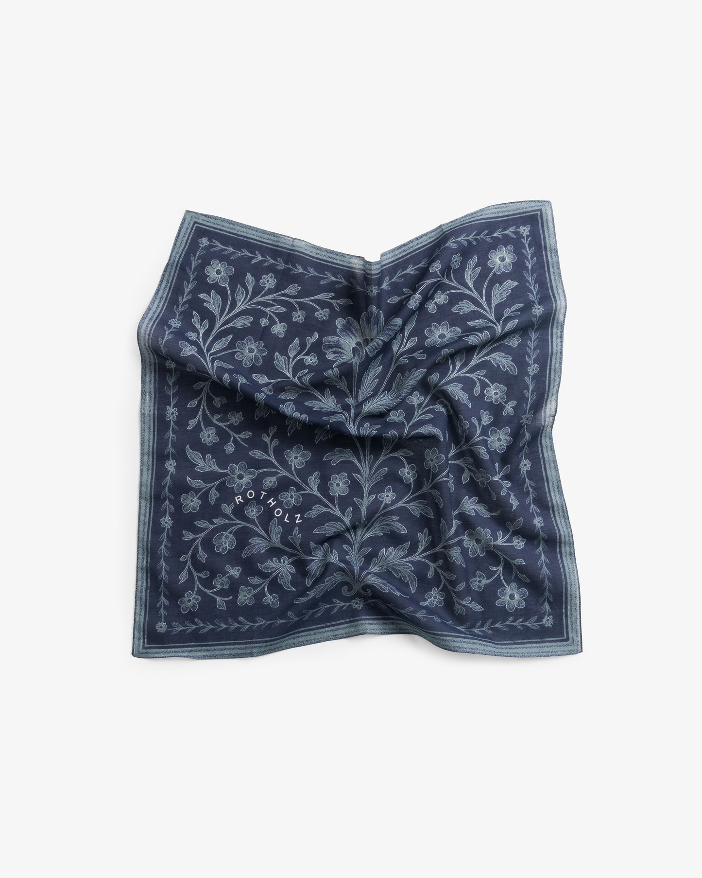 ROTHOLZ FLOWERY Bandana, floral blue
