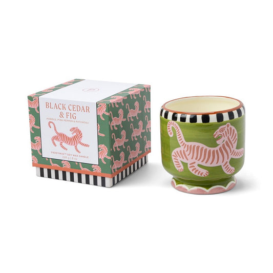 PADDYWAX A DOPO TIGER Keramikkerze, black cedar & fig