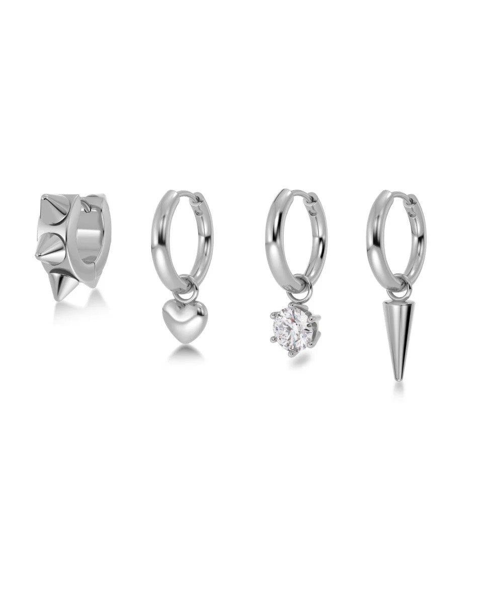 EDBLAD PEAK HOOPS ONE HEART Ohrringe, silber