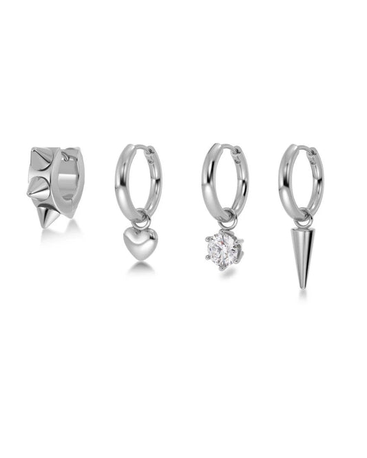 EDBLAD PEAK HOOPS ONE HEART Ohrringe, silber