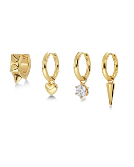 EDBLAD PEAK HOOPS ONE HEART Ohrringe, gold