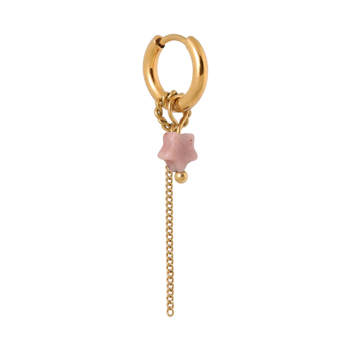 LABEL KIKI CHAIN PINK STAR Hoop, gold