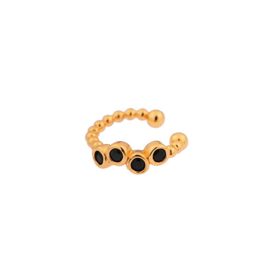 LABEL KIKI BLACK DOTS Earcuff, gold