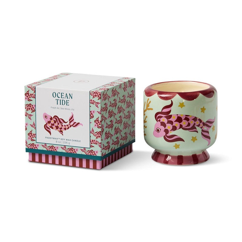 PADDYWAX A DOPO FISH Keramikkerze, sea salt & sage