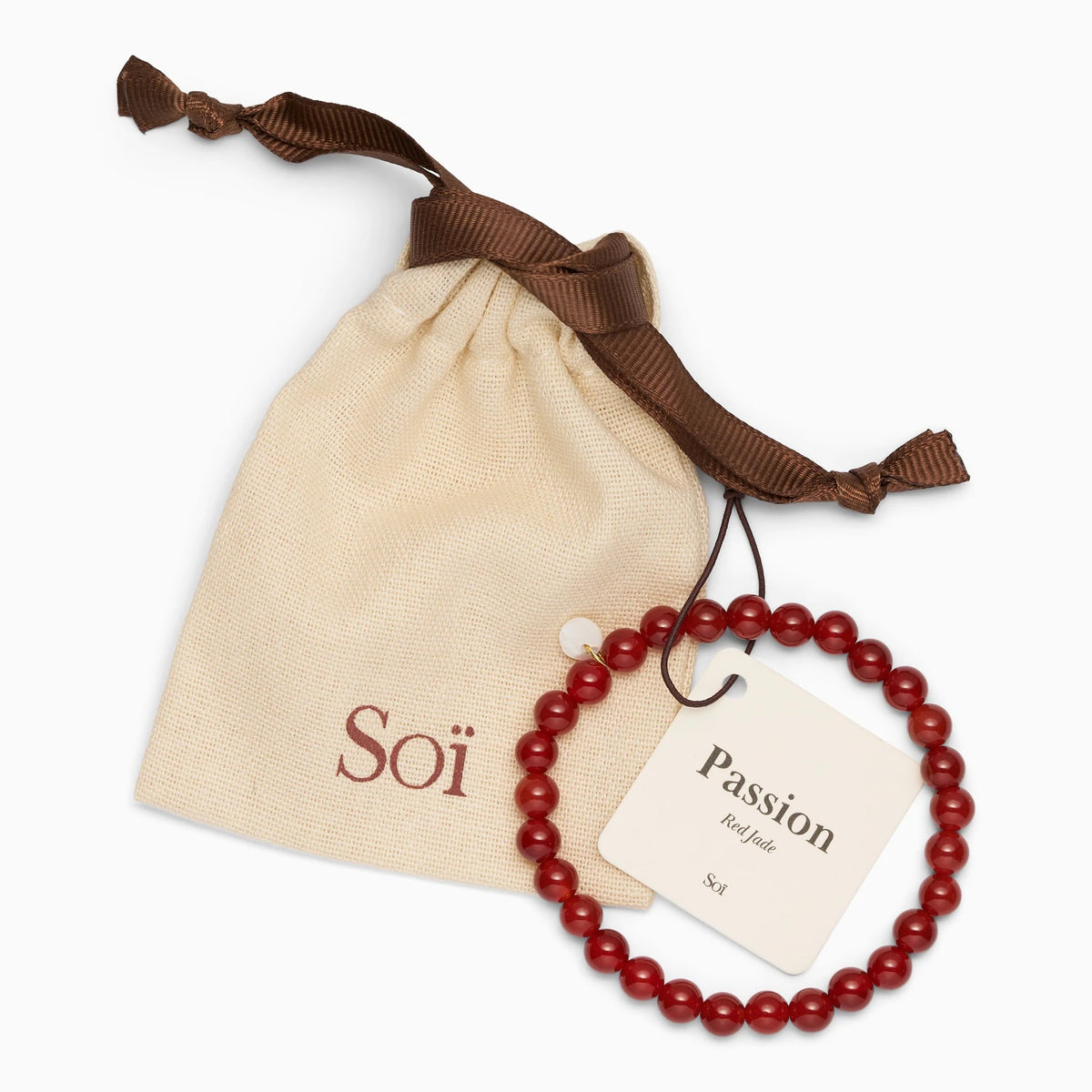SOÏ COPENHAGEN ESSENTIAL Armband, red jade