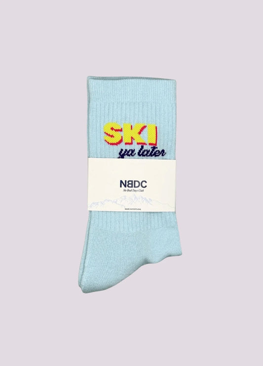 NBDC SKI YA LATER Socken, hellblau