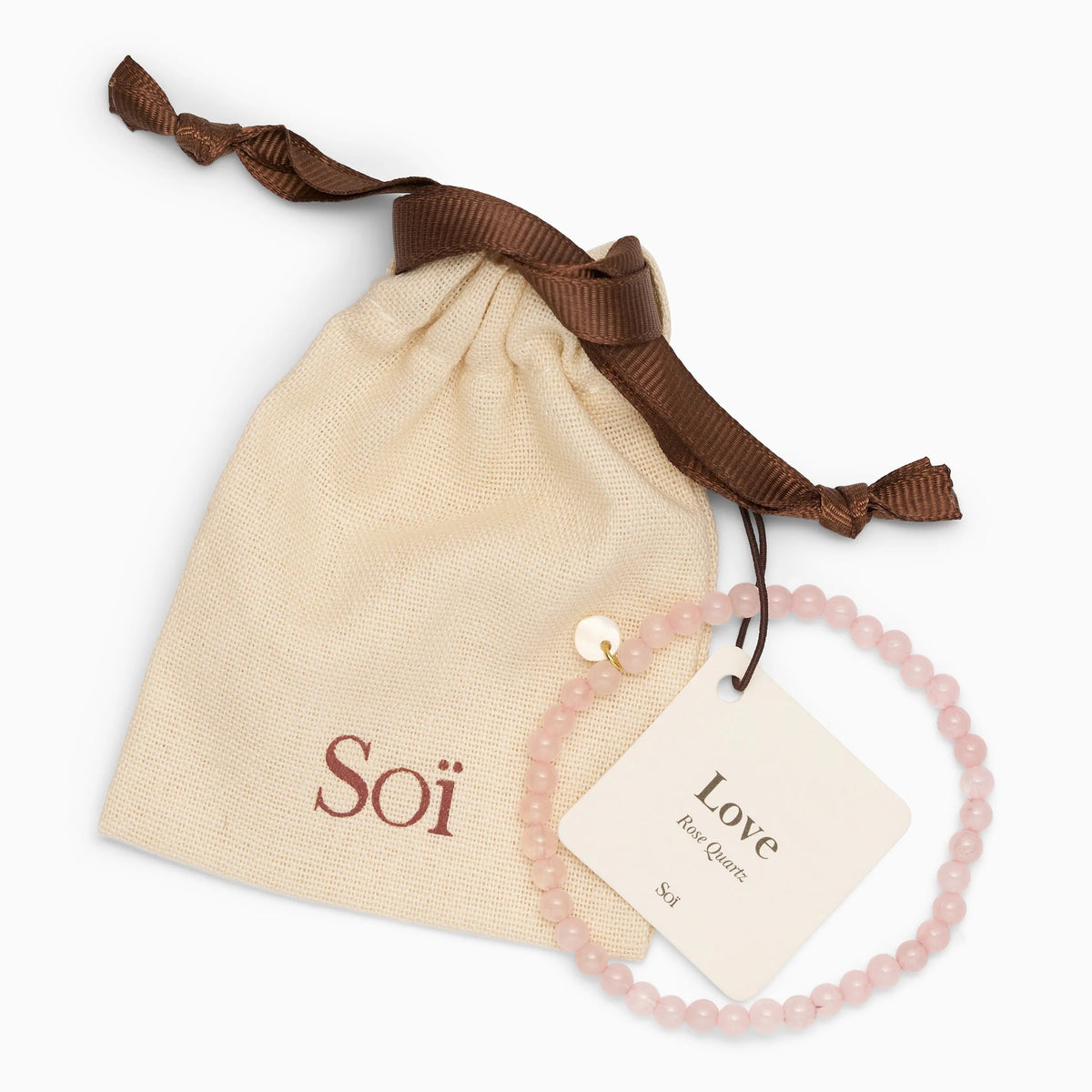 SOÏ COPENHAGEN PETITE Armband, rose quartz