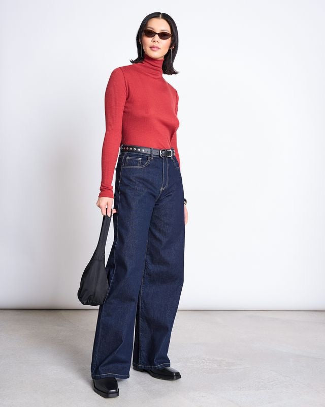 JAN|N JUNE VELL Turtleneck, mid red