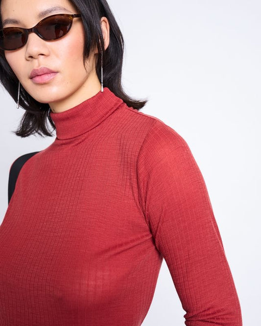 JAN|N JUNE VELL Turtleneck, mid red