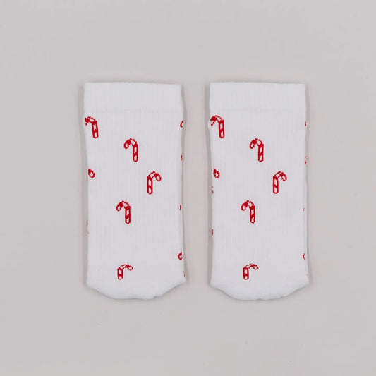 EULENSCHNITT ZUCKERSTANGE Socken, weiß