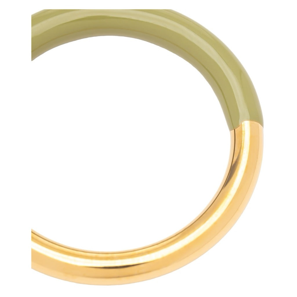 LULU COPENHAGEN DOUBLE COLOR Ring, gold/ willow green