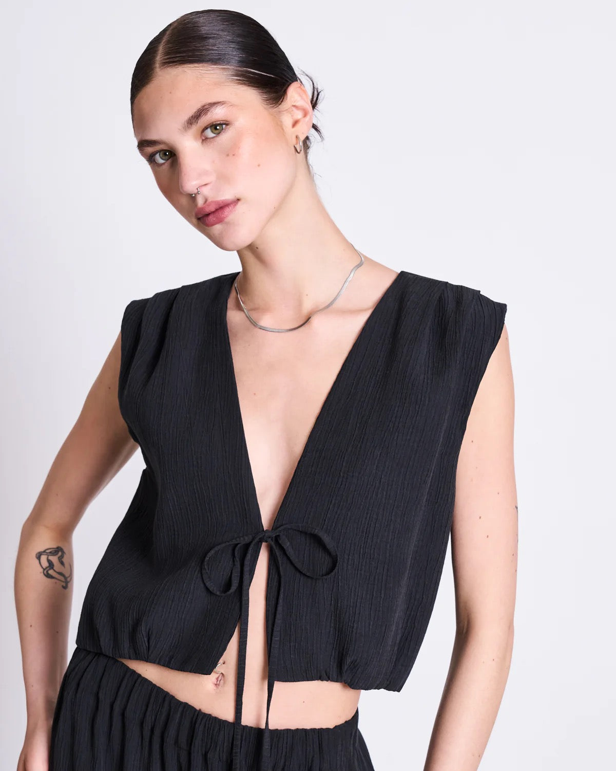 JAN|N JUNE STROGET Top, schwarz