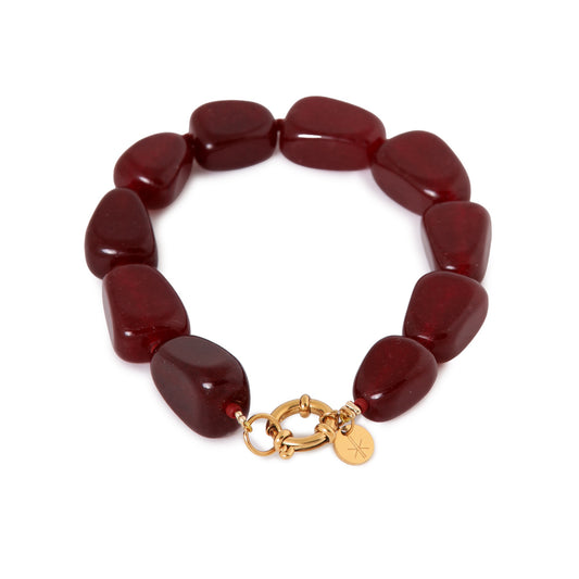 LABEL KIKI BURGUNDY Armband, gold