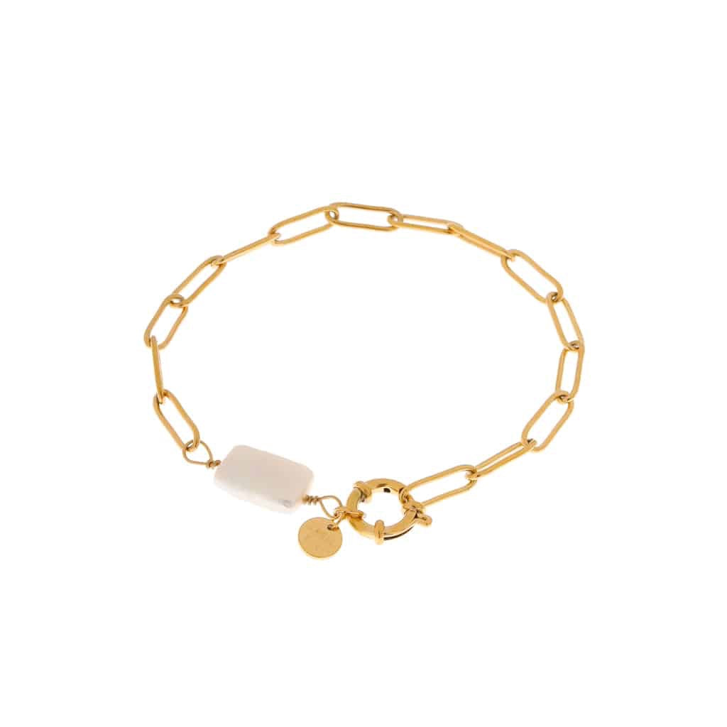 LABEL KIKI HOLD ON BIG PEARL Armband, gold
