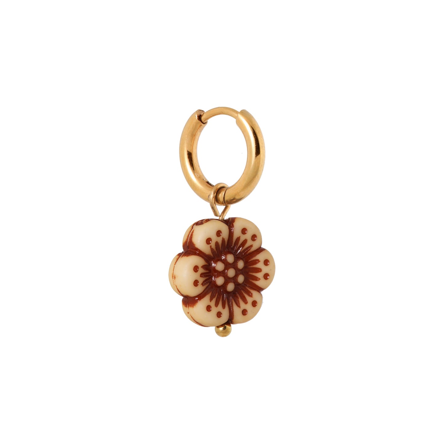 LABEL KIKI BURGUNDY FLOWER Hoop, gold
