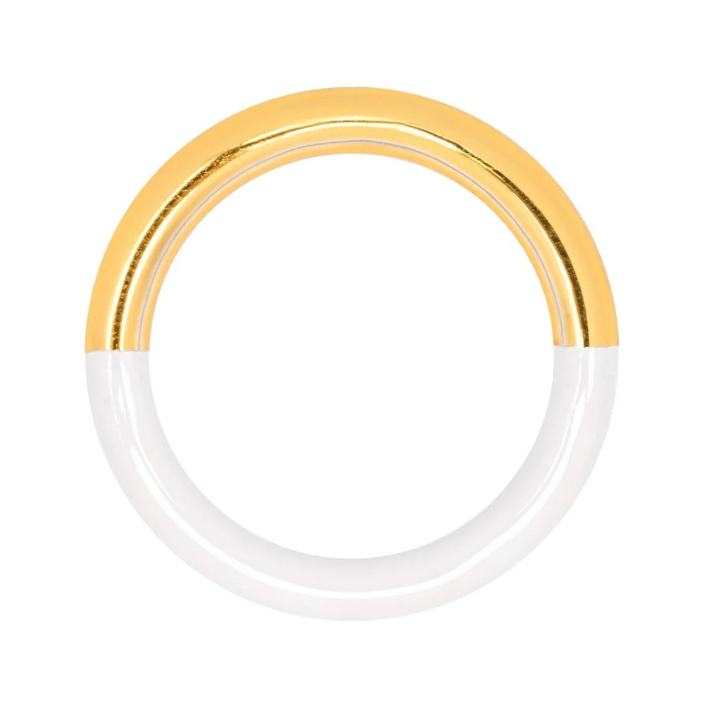 LULU COPENHAGEN DOUBLE COLOR Ring, gold/weiß