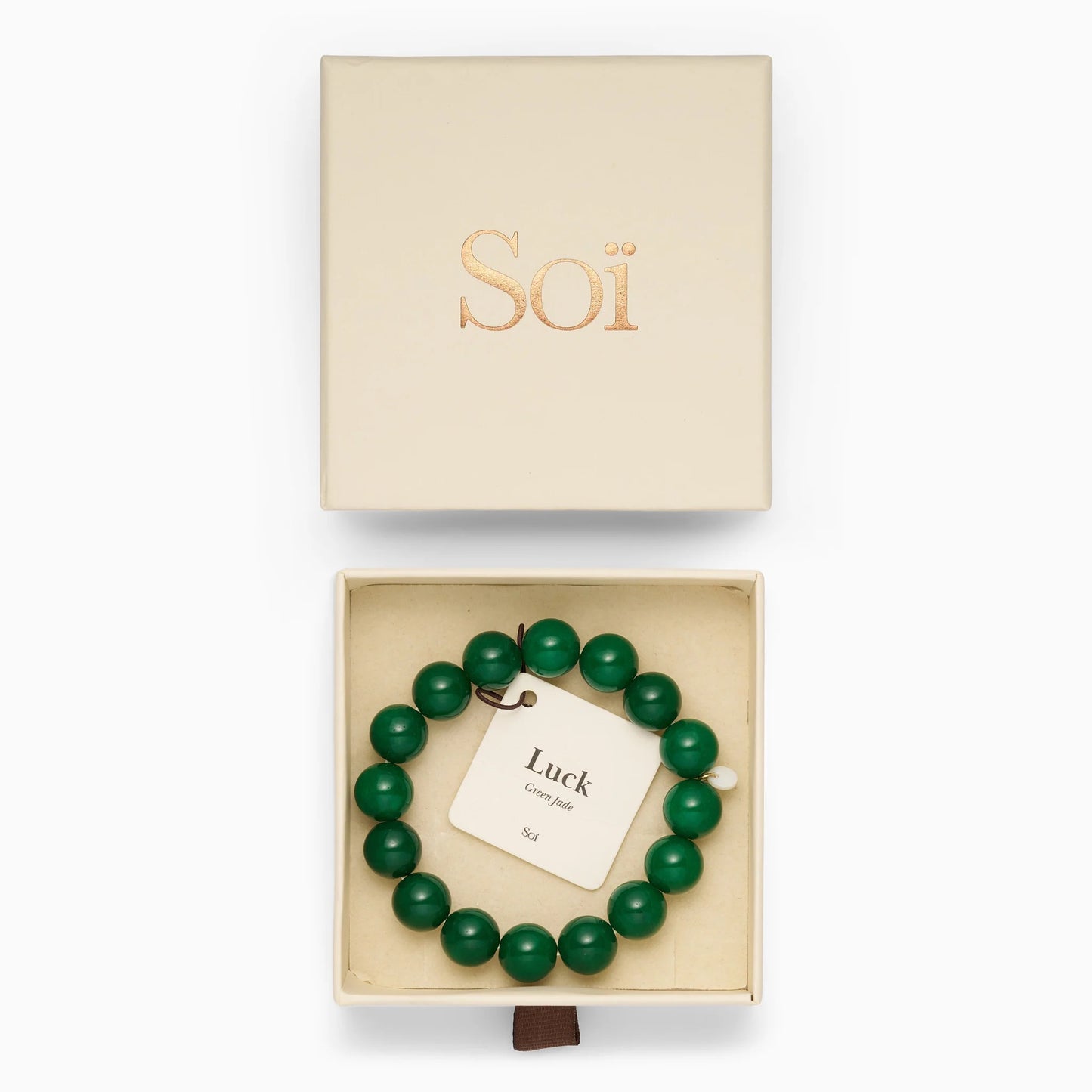 SOÏ COPENHAGEN CHUNKY Armband, green jade