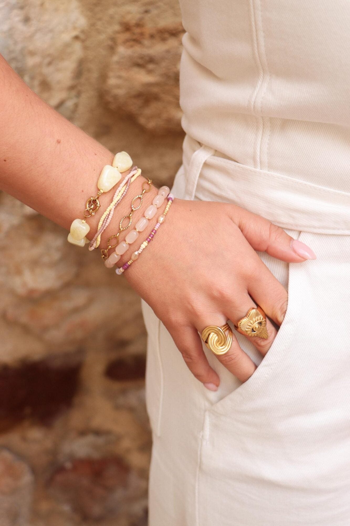 LABEL KIKI NATURAL BEADS Armband, gold