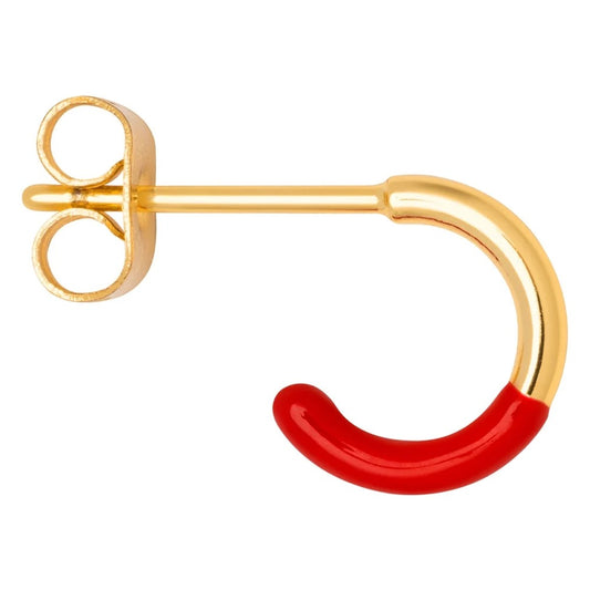 LULU COPENHAGEN HOOP HALF DIP Ohrring, passion red/gold