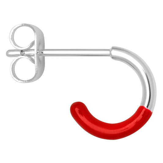 LULU COPENHAGEN HOOP HALF DIP Ohrring, passion red/silber